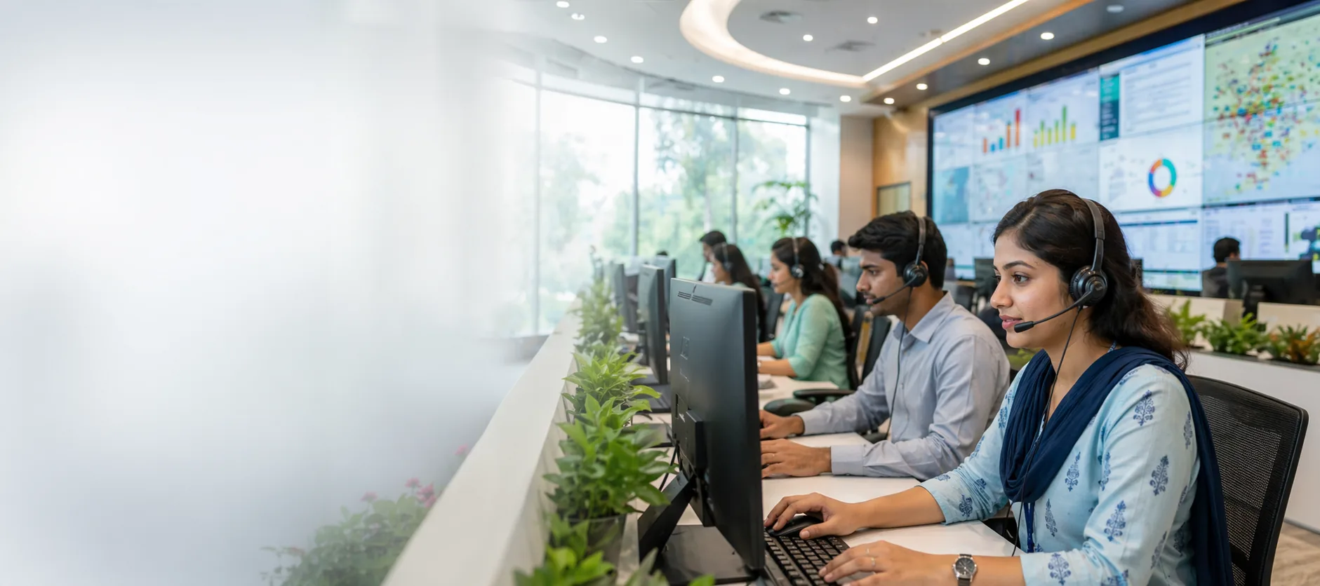 Control room staff tracking sanitation grievances